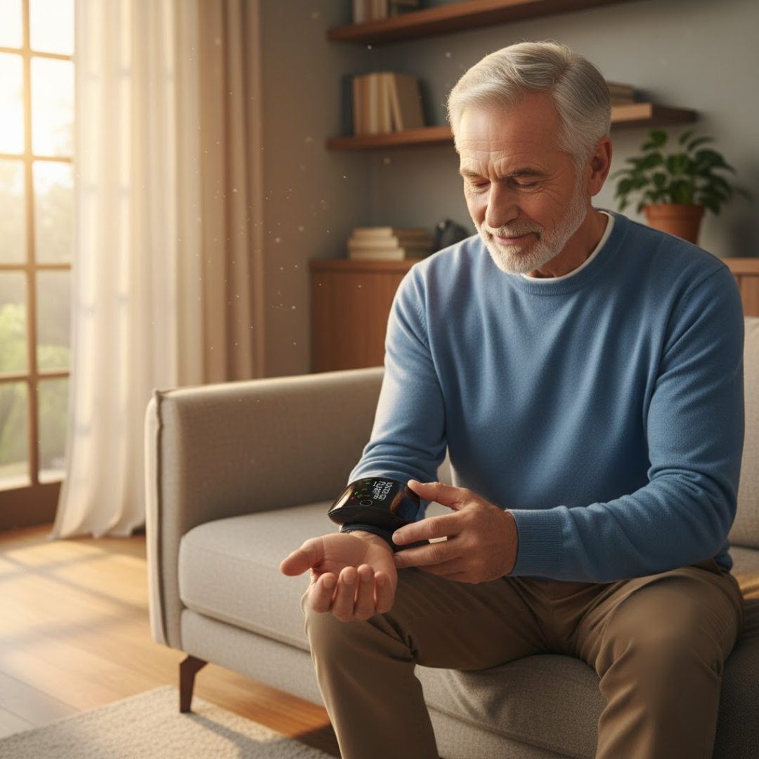 LED Wrist Blood Pressure Monitor with Clear Display and One-Button Operation