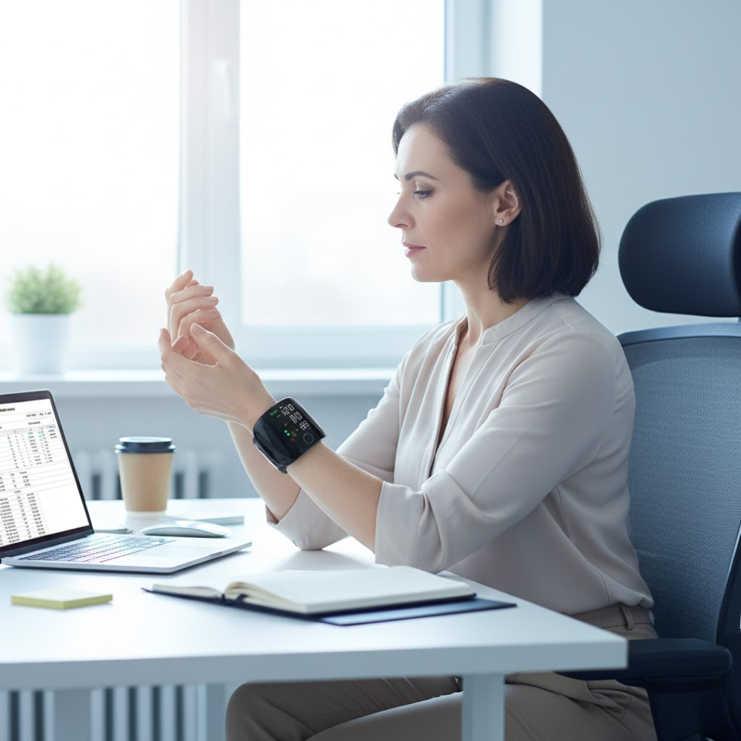 LED Wrist Blood Pressure Monitor with Clear Display and One-Button Operation