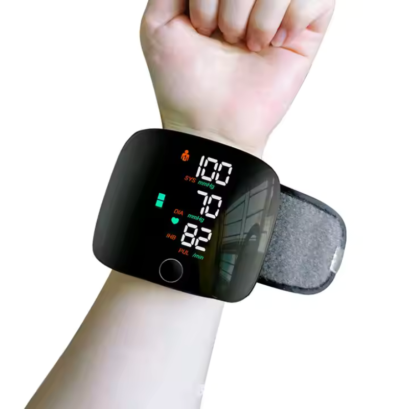 LED Wrist Blood Pressure Monitor with Clear Display and One-Button Operation