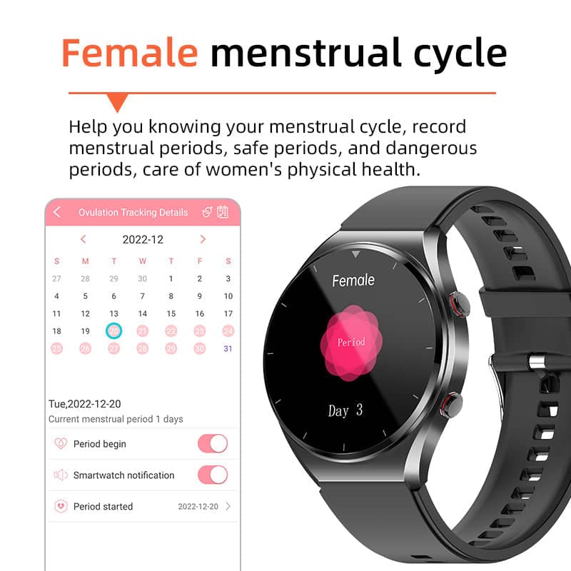 Smartwatch with Heart Monitor, Blood Sugar & Health Tracking