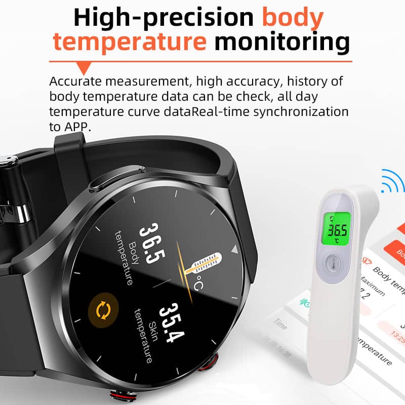 Smartwatch with Heart Monitor, Blood Sugar & Health Tracking