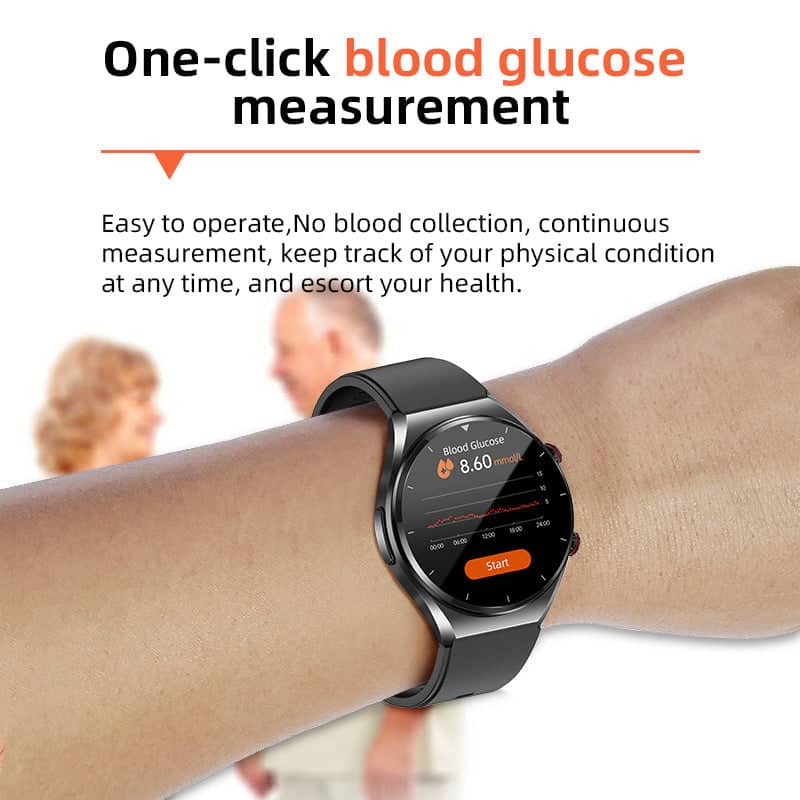 Smartwatch with Heart Monitor, Blood Sugar & Health Tracking