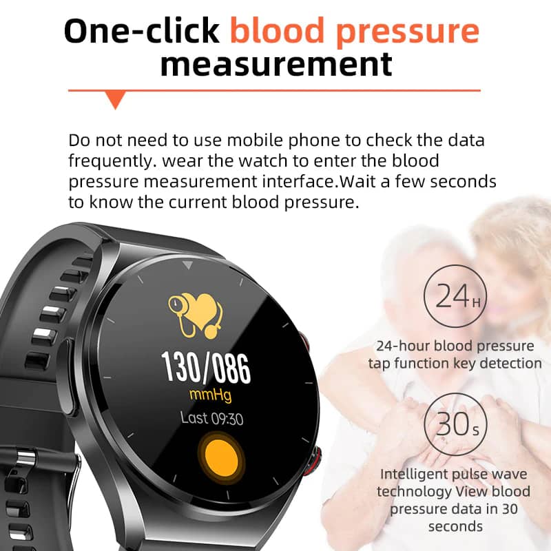 Smartwatch with Heart Monitor, Blood Sugar & Health Tracking