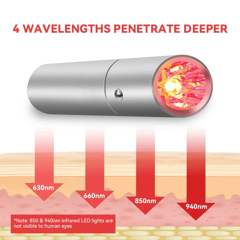 Portable Red Light Therapy Pen for Pain Relief and Skin Renewal