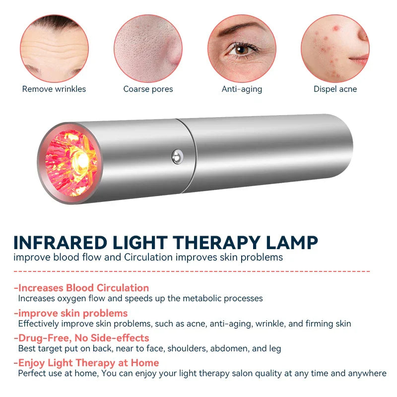 Portable Red Light Therapy Pen for Pain Relief and Skin Renewal