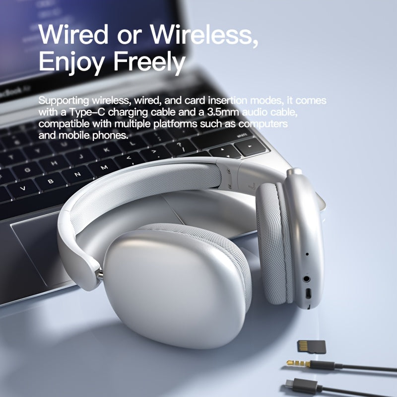 Wireless Over-Ear Headphones with Noise Cancellation and Long Battery Life