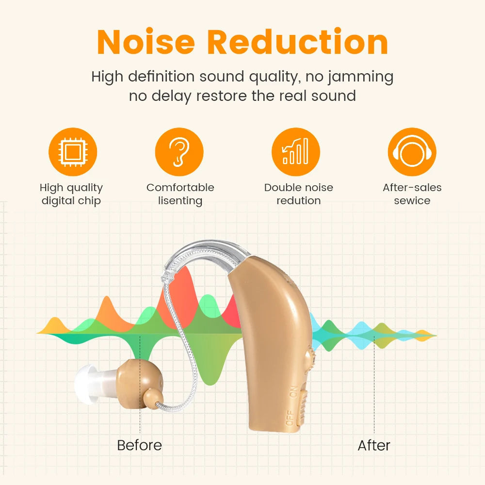 Compact Rechargeable Hearing Aid with Intelligent Noise Reduction
