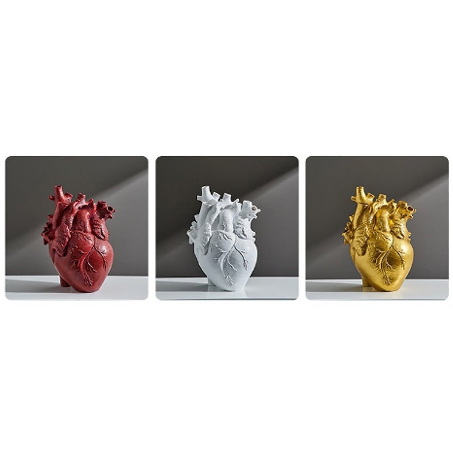 Heart-Shaped Ceramic Vase with Dried Flora