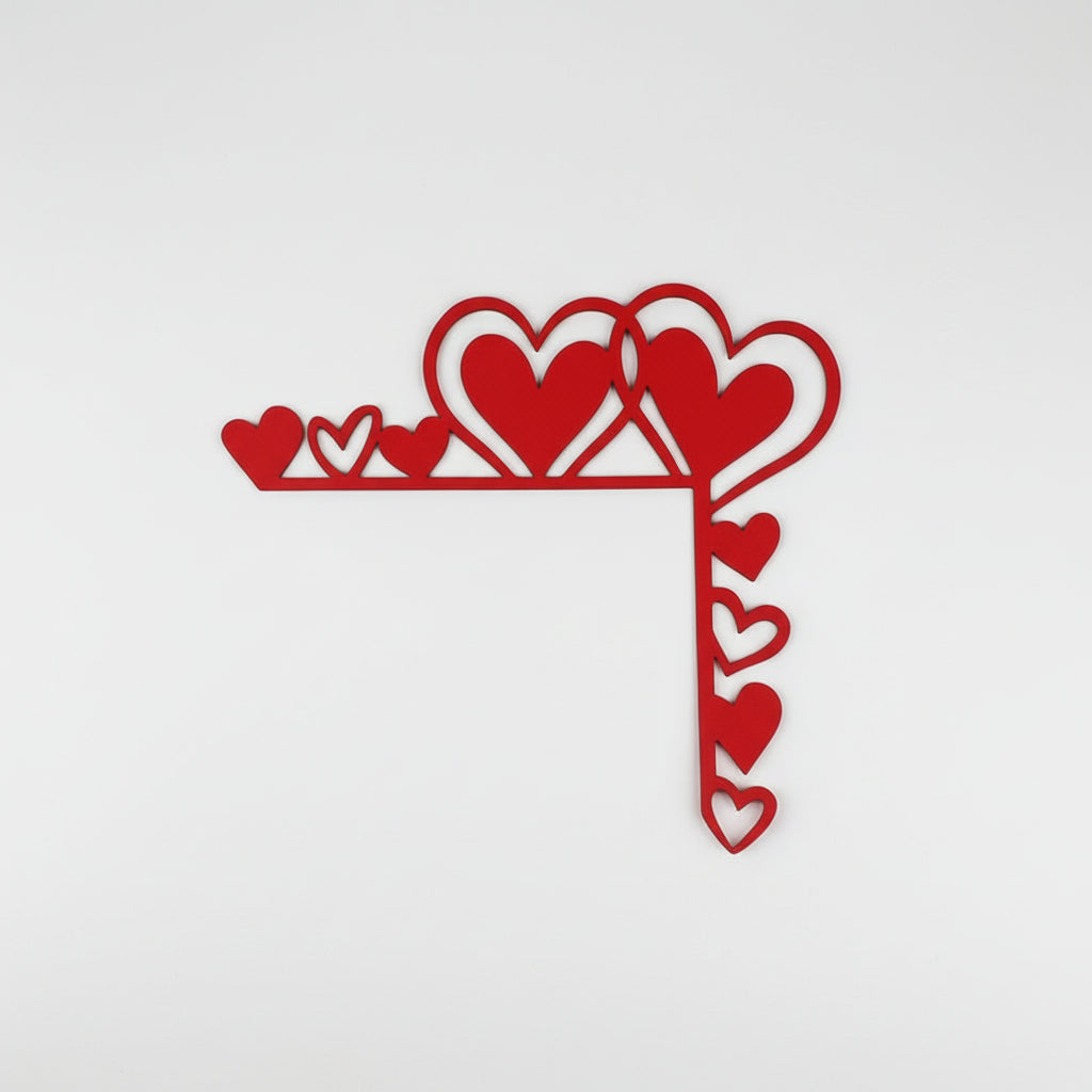 Red Wooden Heart Door Top Decoration - Romantic Love Design