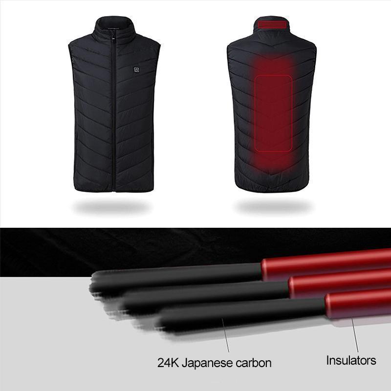 Heated Vest with USB Rechargeable Battery and Overheating Protection