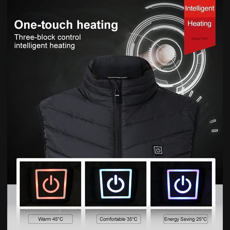 Heated Vest with USB Rechargeable Battery and Overheating Protection