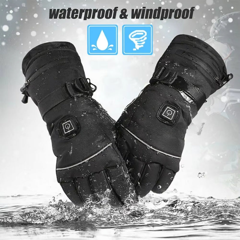 Heated Waterproof Winter Gloves with Touchscreen Functionality
