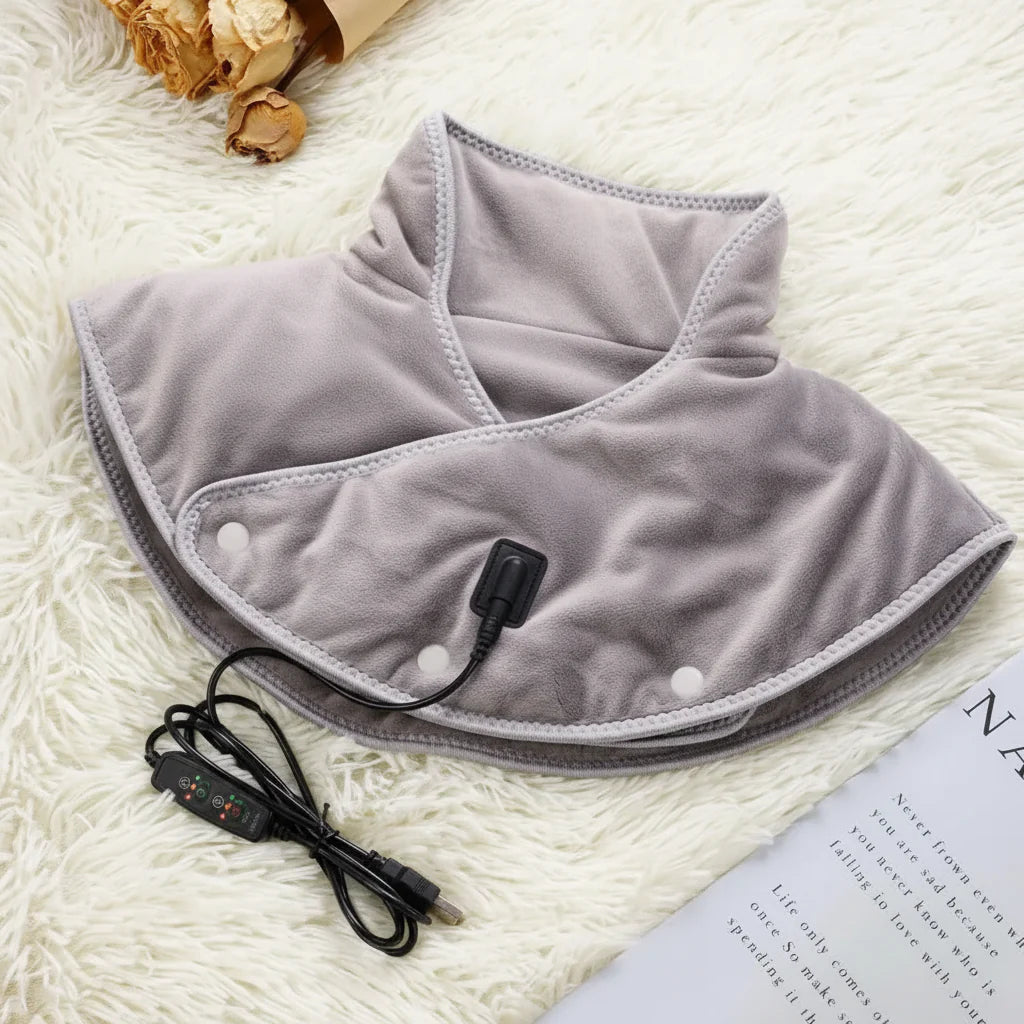 USB Electric Heating Neck and Shoulder Wrap with Vibration Therapy
