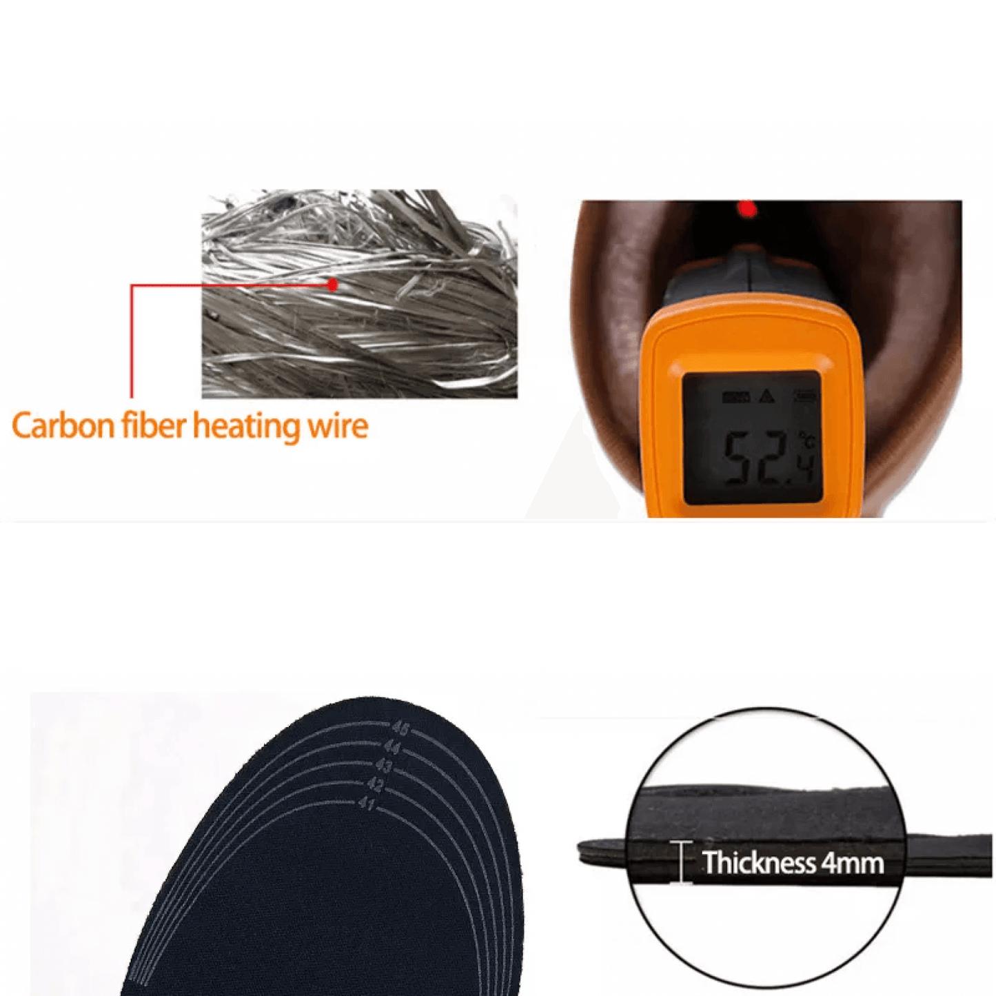 Rechargeable Heated Insoles with Adjustable Temperature Control