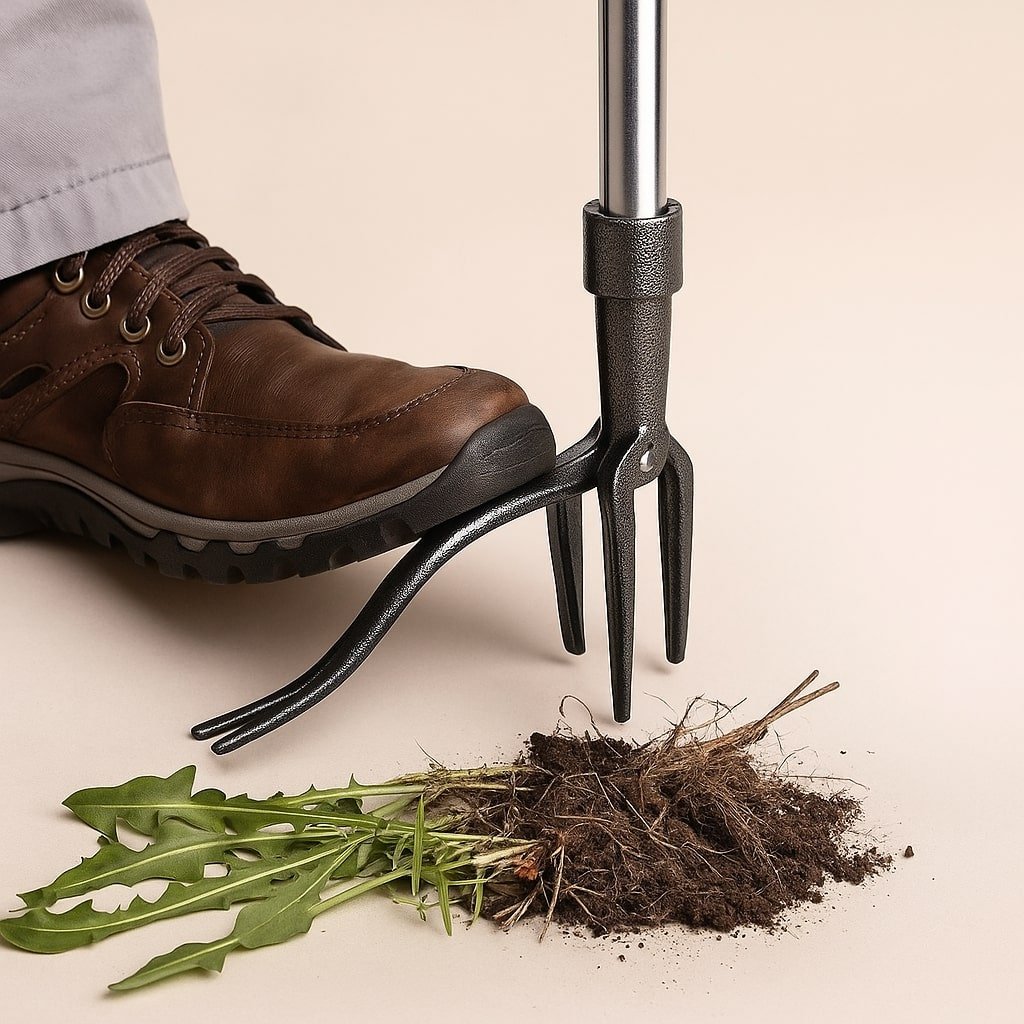 Ergonomic Heavy-Duty Weed Puller with Steel Tip