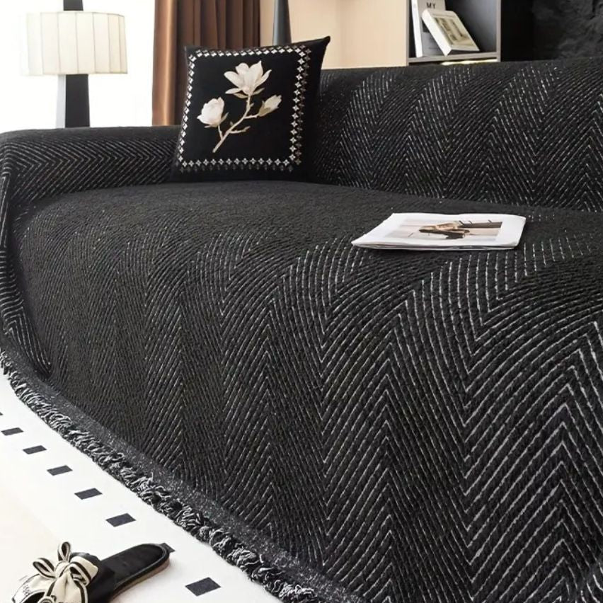 Herringbone Sofa Cover with Water-Resistant Protection