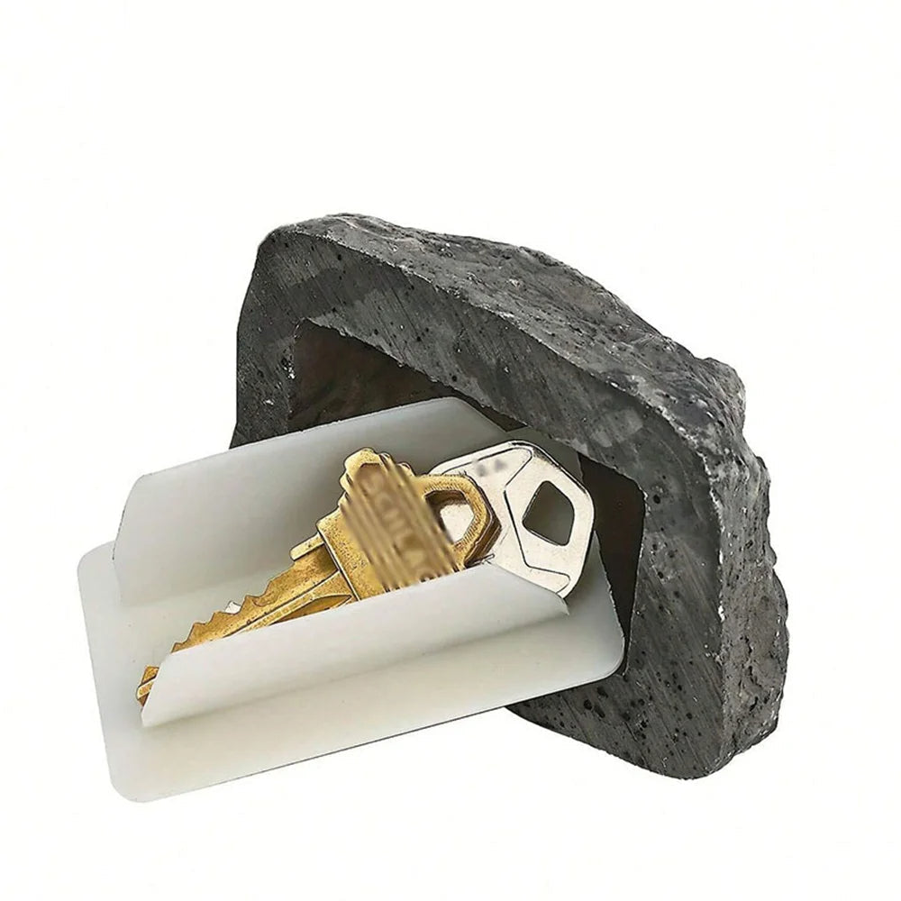 Outdoor Hidden Key Box with Lifelike Stone Design