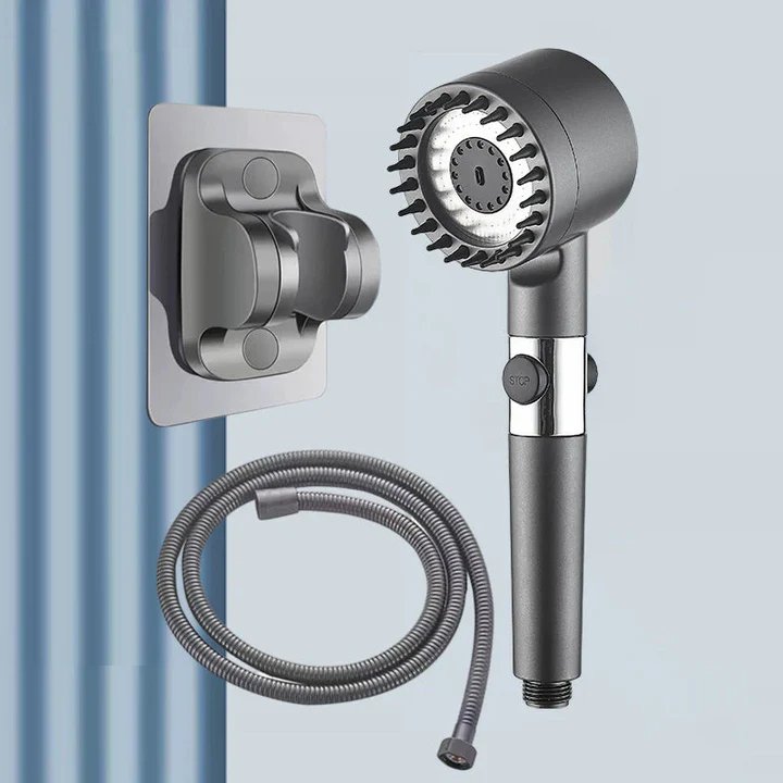 High-Pressure Massage Shower Head with 3 Spray Settings and Filtration