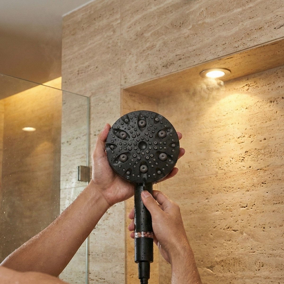 High-Pressure 9-Mode Shower Head with Mineral Filtration