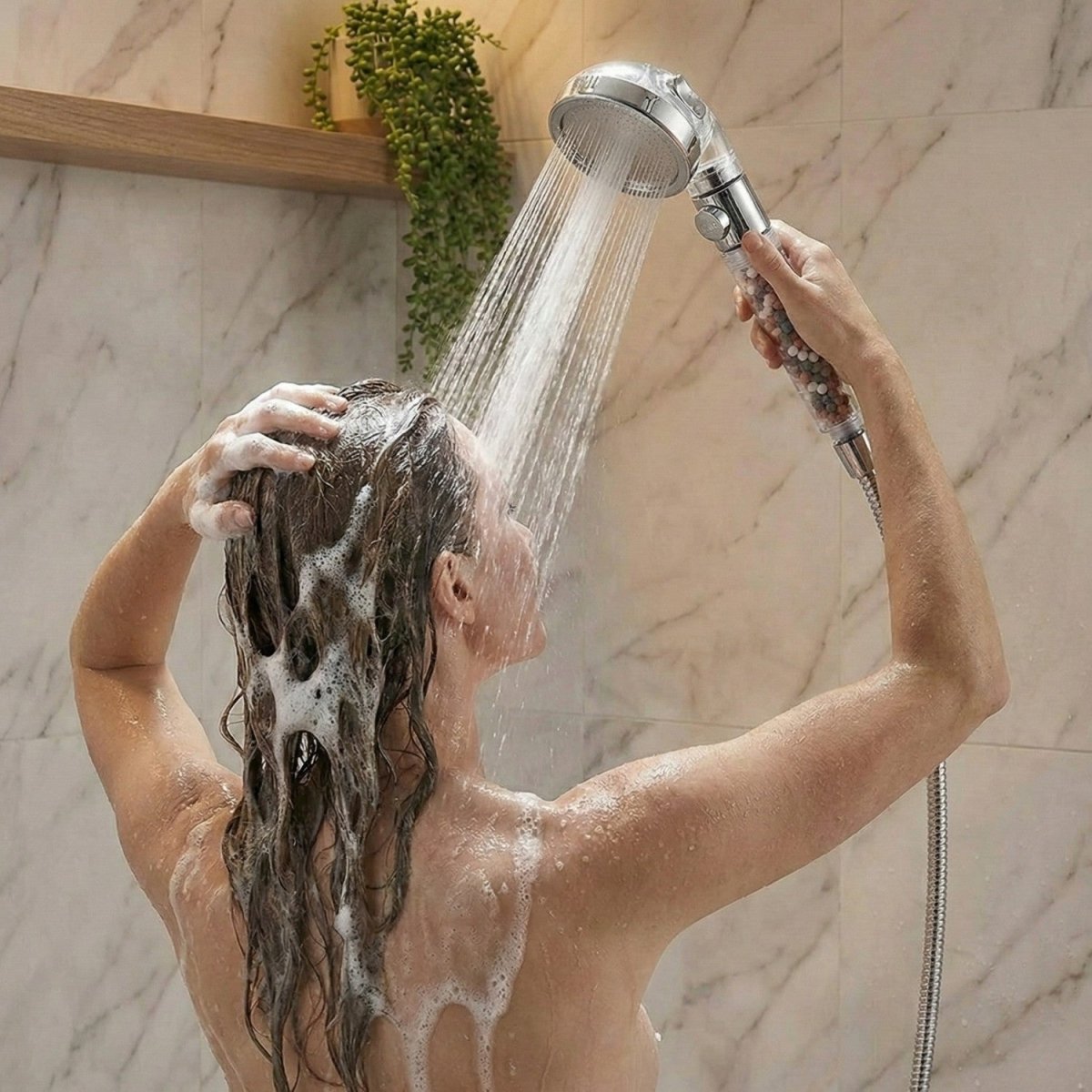 High-Pressure Shower Head with 3-Stage Mineral Filtration
