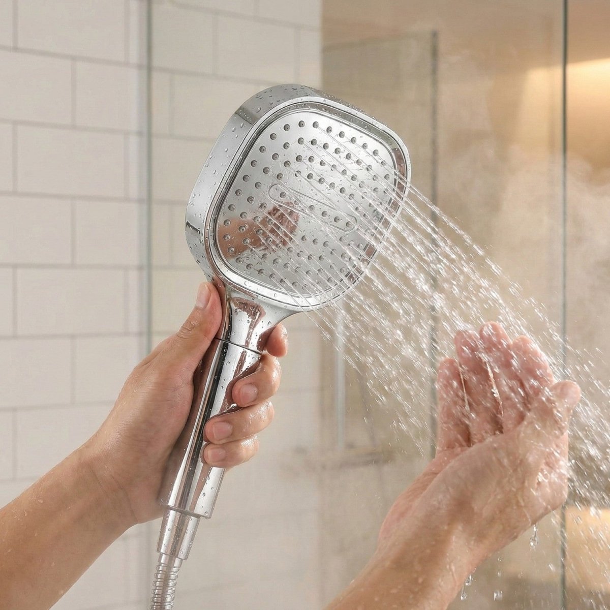 High Pressure Turbo Boost Shower Head with Filtration and Customizable Spray