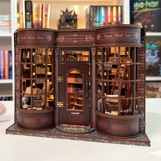 Miniature Hoggor Bookstore Diorama with Vintage Details