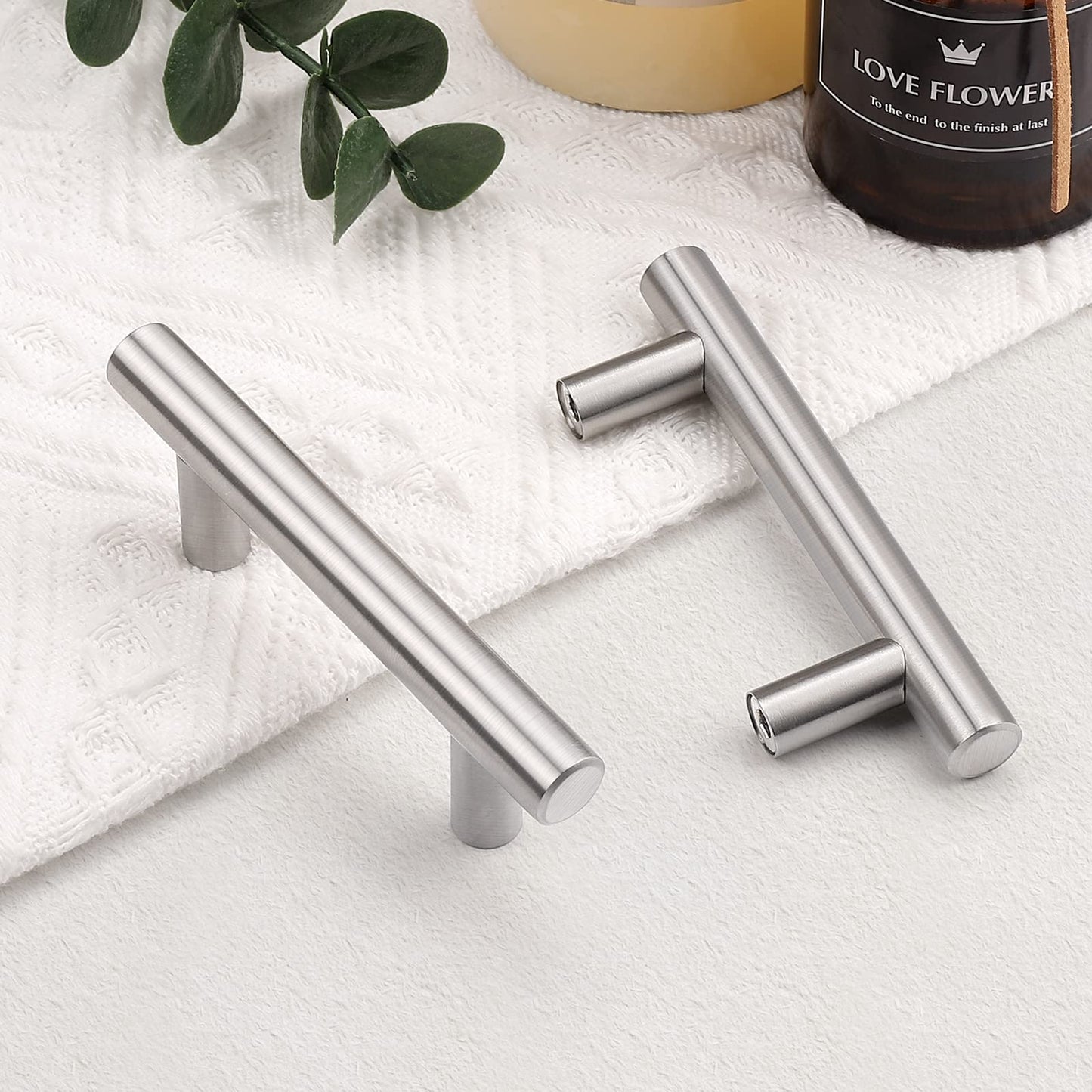 Brushed Nickel Stainless Steel T-Bar Drawer Handles