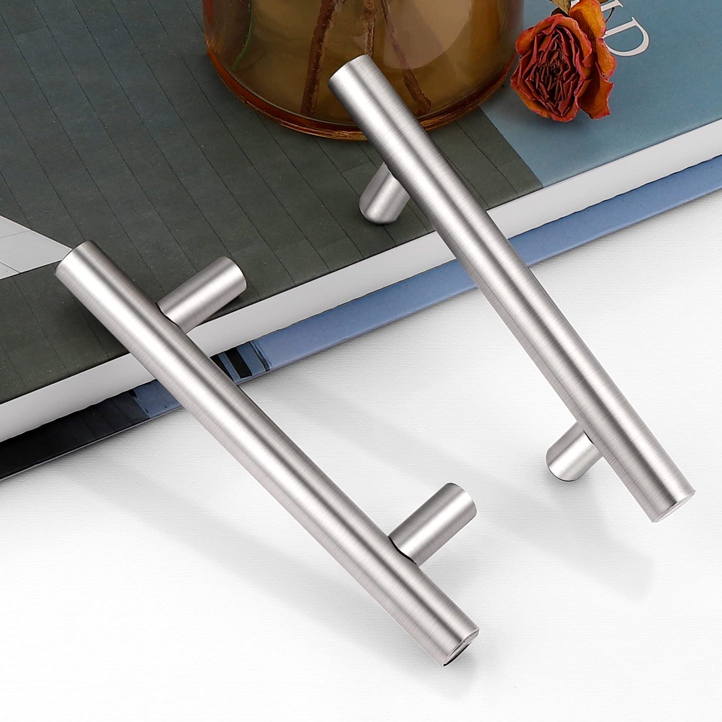 Brushed Nickel Stainless Steel T-Bar Drawer Handles