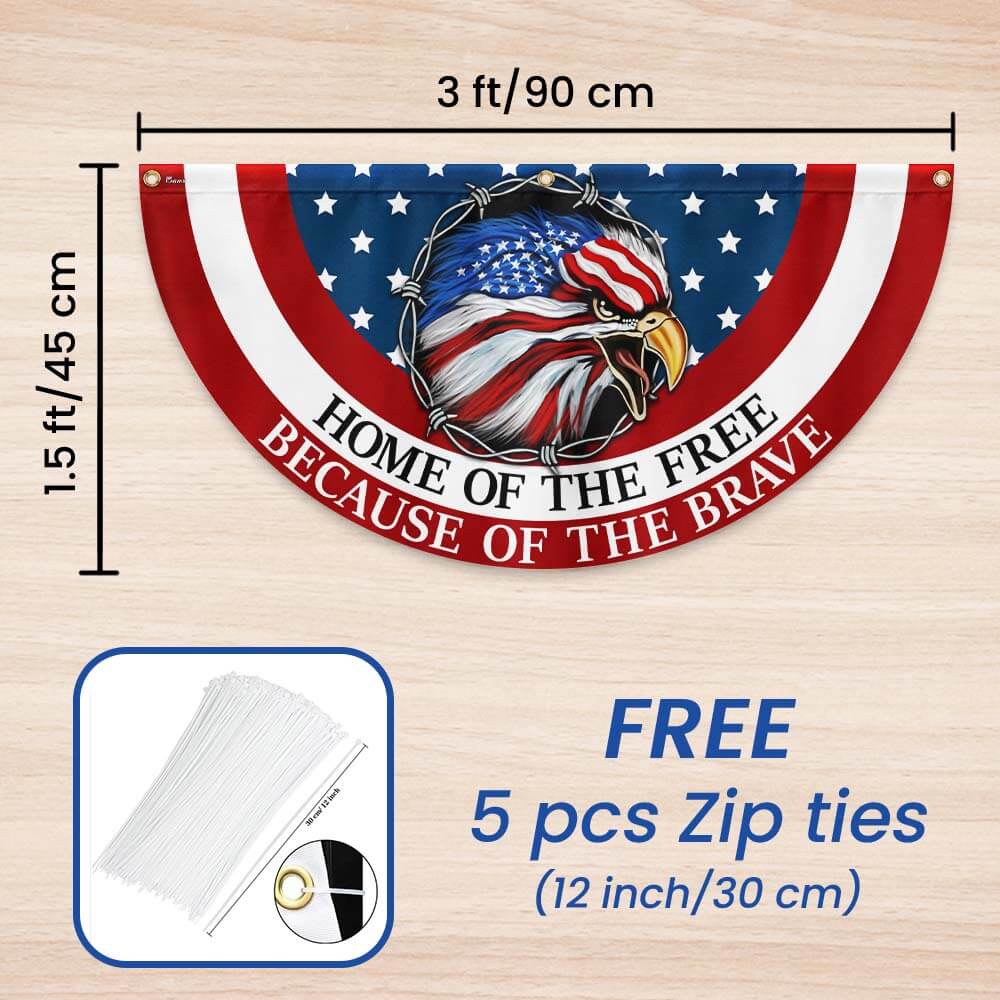 Patriotic Bunting Flag with Eagle Design - Double-Sided Canvas Flag