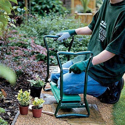 Folding Ergonomic Gardening Kneeler with Tool Bag