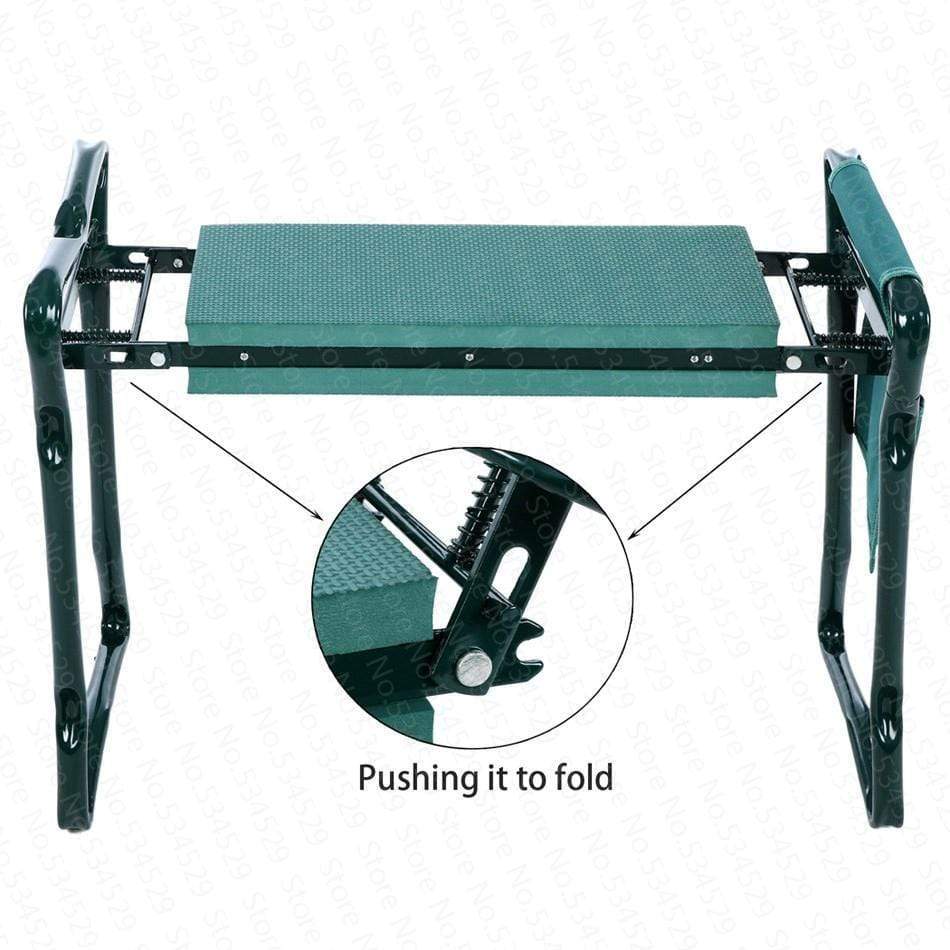 Folding Ergonomic Gardening Kneeler with Tool Bag