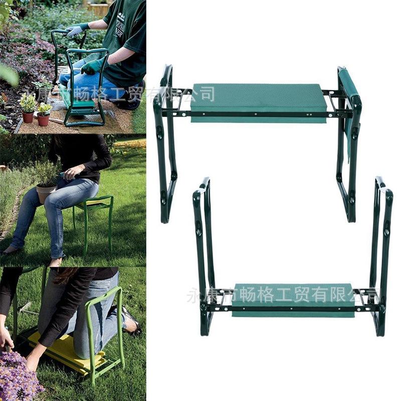Folding Ergonomic Gardening Kneeler with Tool Bag