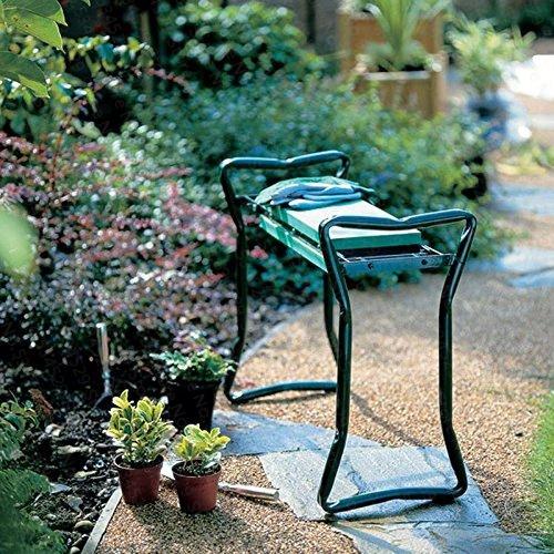 Folding Ergonomic Gardening Kneeler with Tool Bag