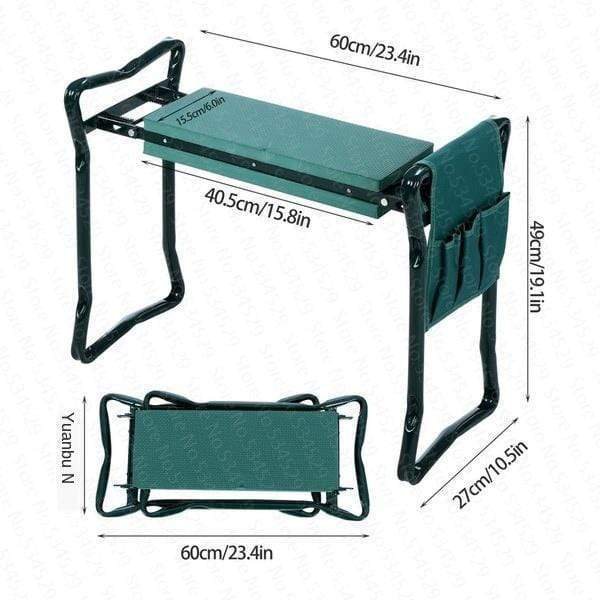 Folding Ergonomic Gardening Kneeler with Tool Bag