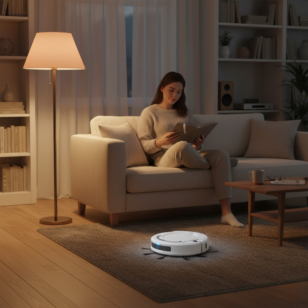 Robot Vacuum Cleaner with Smart Navigation and Quiet Operation