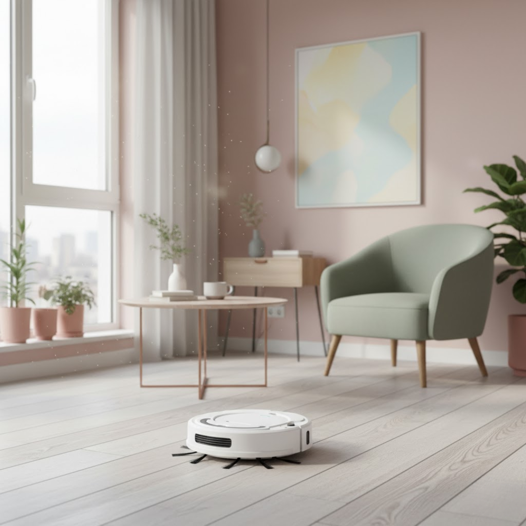 Robot Vacuum Cleaner with Smart Navigation and Quiet Operation