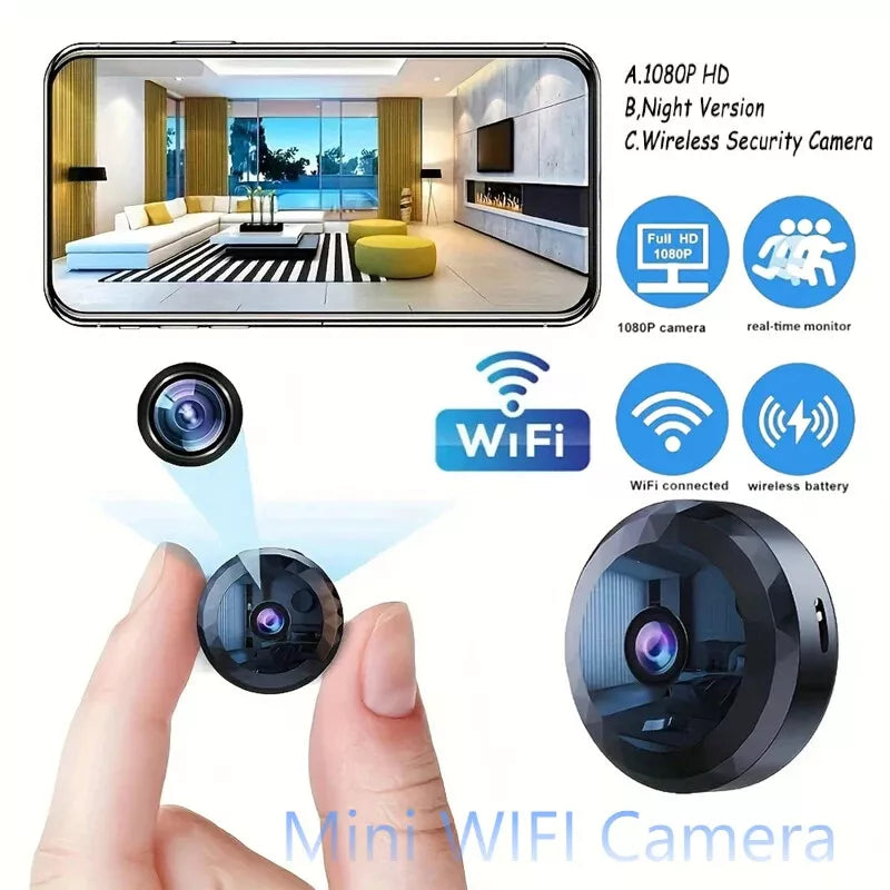 Magnetic Mini Surveillance Camera with App Control and Night Vision