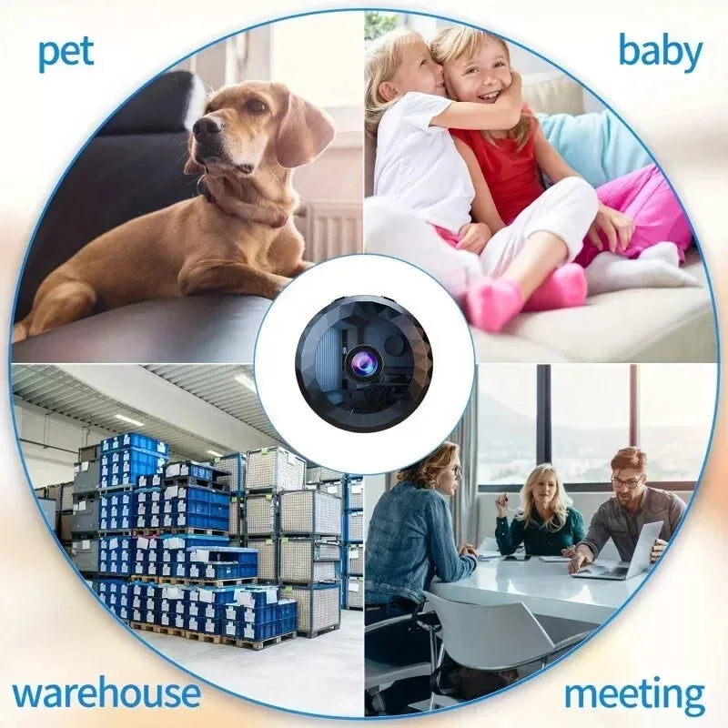 Magnetic Mini Surveillance Camera with App Control and Night Vision