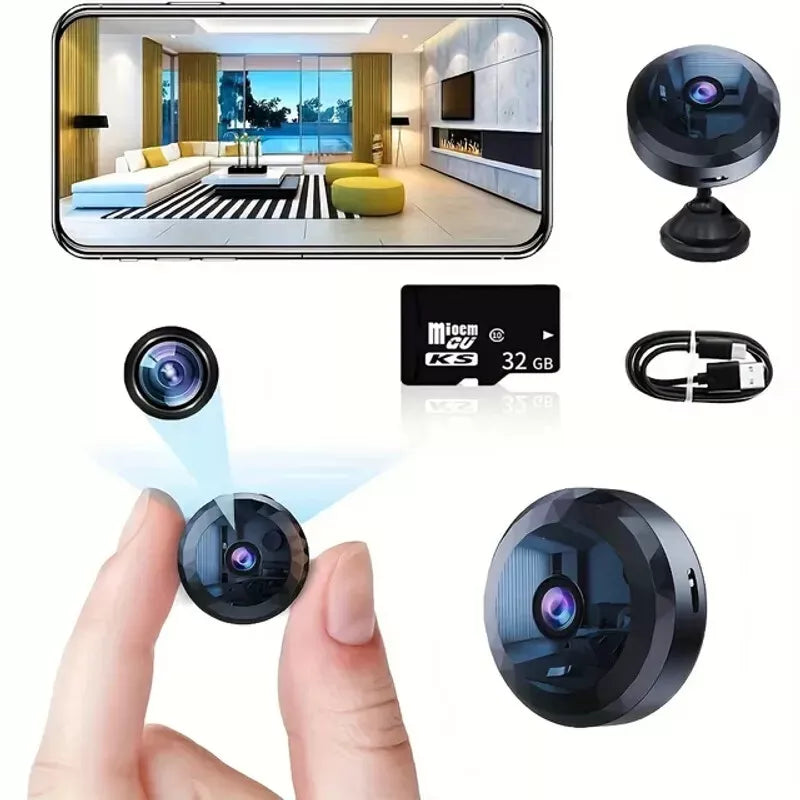 Magnetic Mini Surveillance Camera with App Control and Night Vision