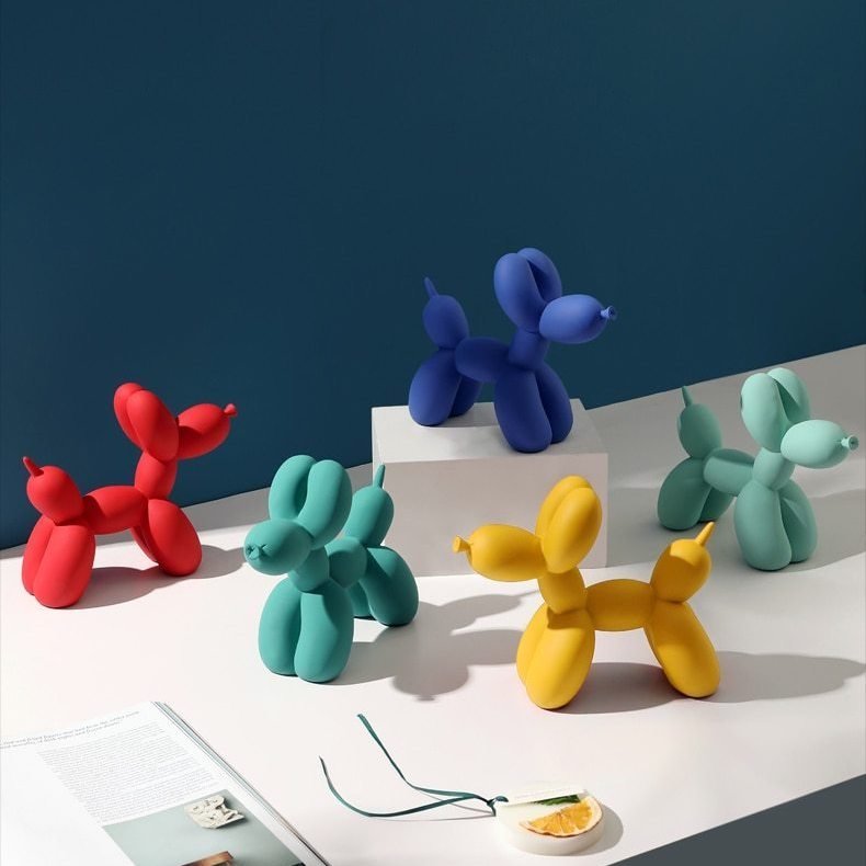 Green Resin Balloon Dog Sculpture