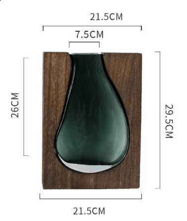 Wood and Glass Minimalist Decorative Vase