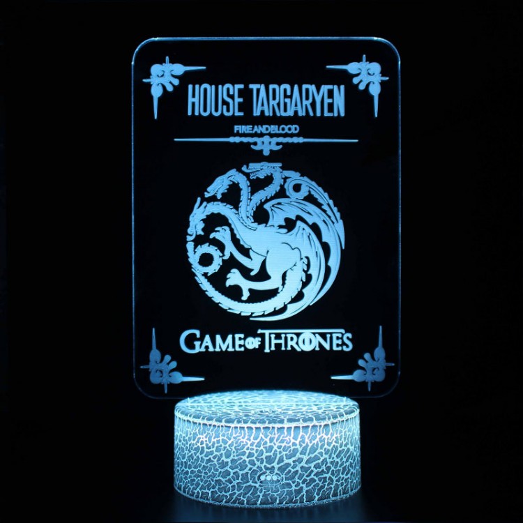 Game Of Thrones House Targaryen 3D Lamp