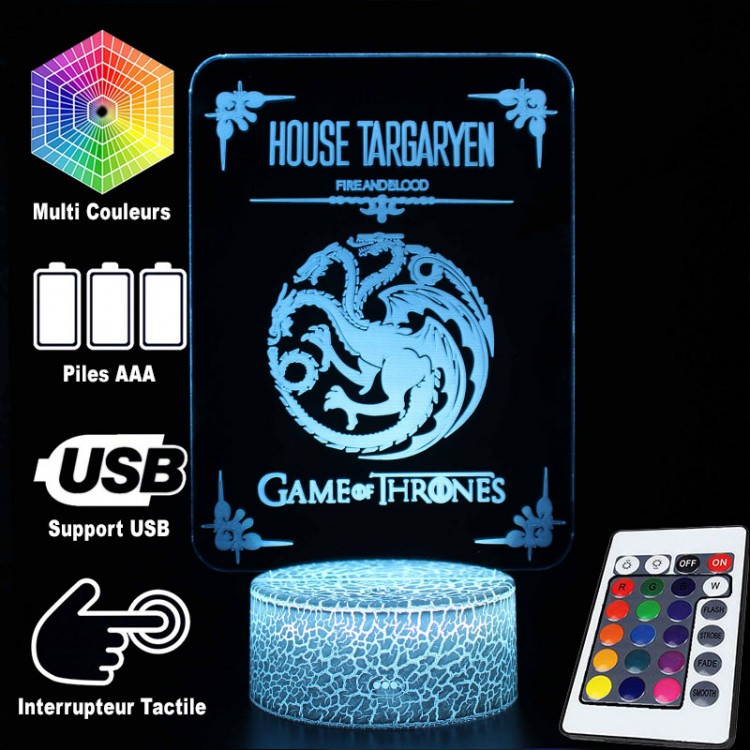 3D Game Of Thrones House Targaryen Lamp