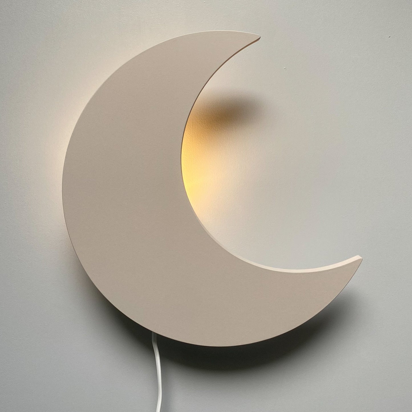 Wooden Moon-Shaped Wall Night Light for Kids