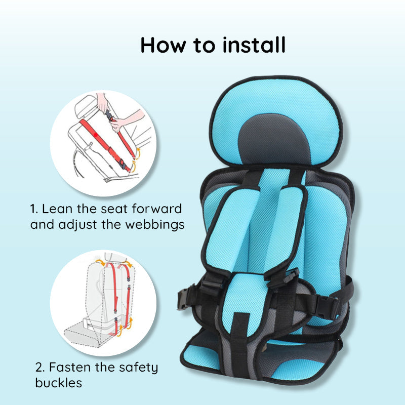 Child Safety Car Cushion Seat with Adjustable Straps