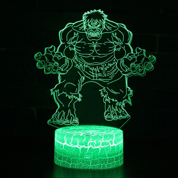 3D Marvel Hulk LED Lamp
