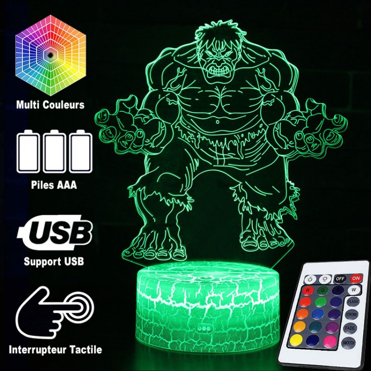 3D Marvel Hulk LED Lamp