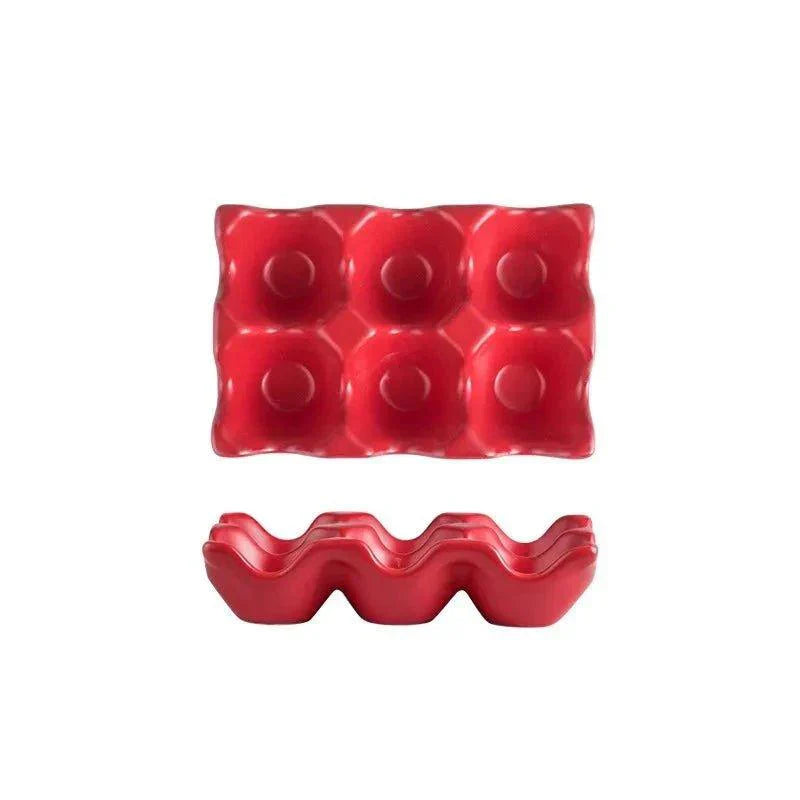 Ceramic Eggshell Egg Plate for 6 Eggs