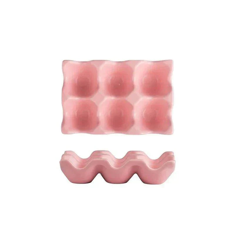 Ceramic Eggshell Egg Plate for 6 Eggs