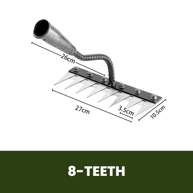 Versatile Carbon Steel Lawn Rake with Interchangeable Heads